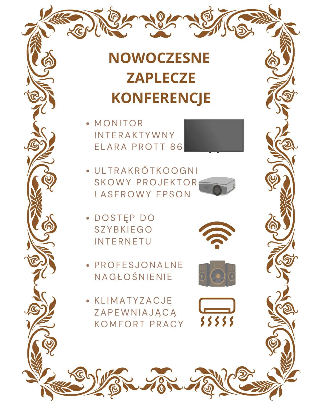 Wyposażenie konferencyjne Gościńca w Ratuszu